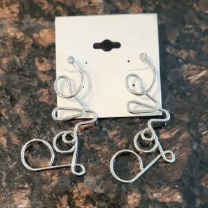 Silver "LOVE" Drop Earrings